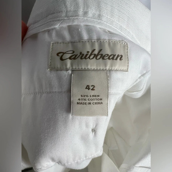 Roundtree & Yorke Shorts Mens 42 Chino Khaki White Golf Caribbean Linen Golf NWT - Picture 3 of 7